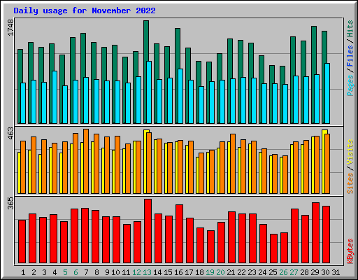 Daily usage for November 2022